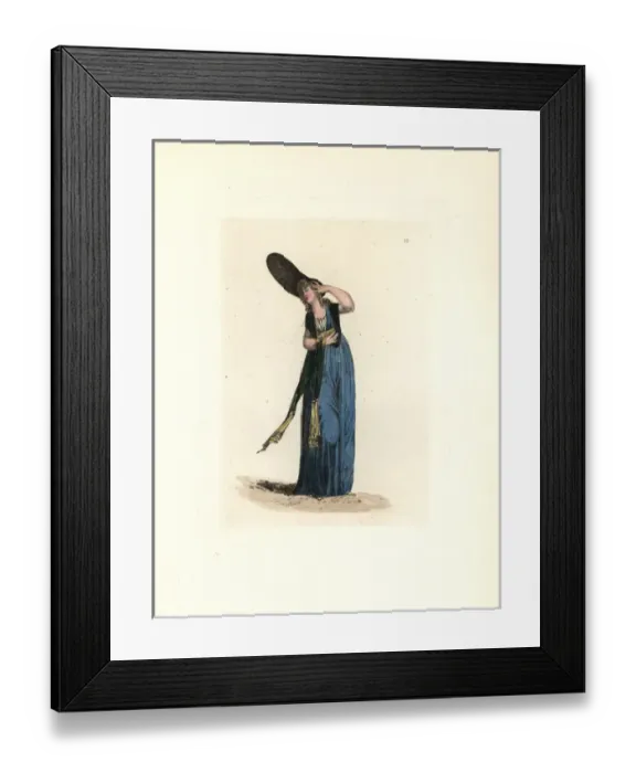 Framed Print : Costume of Madame Tuffier, merveilleuse Framed Print : Costume of Madame Tuffier, merveilleuse