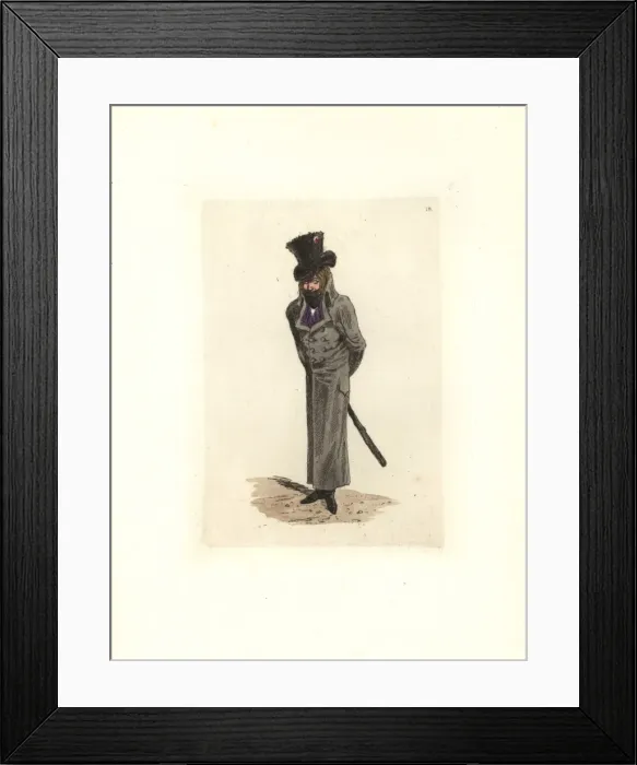 Framed Print : Costume of Tournesol, police agent in henchmans outfit Framed Print : Costume of Tournesol, police agent in henchmans outfit