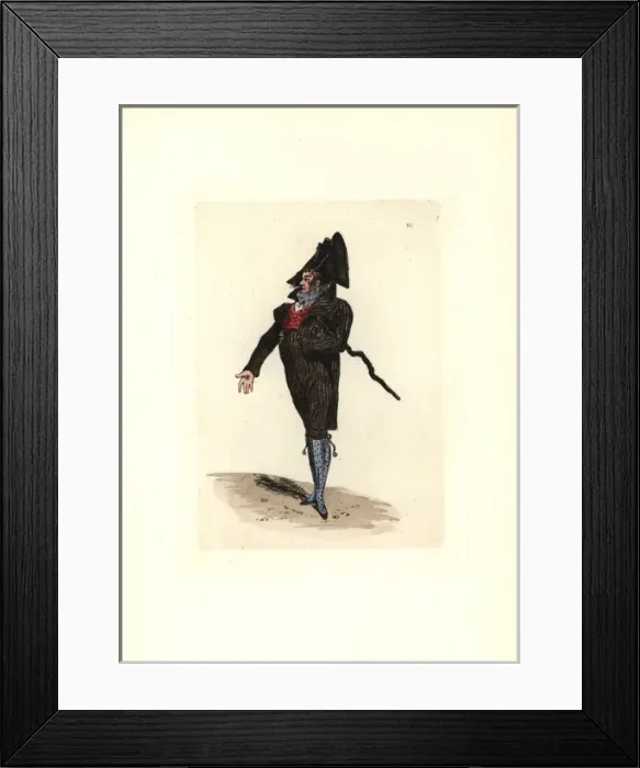 Framed Print : Costume of an Incroyable Framed Print : Costume of an Incroyable