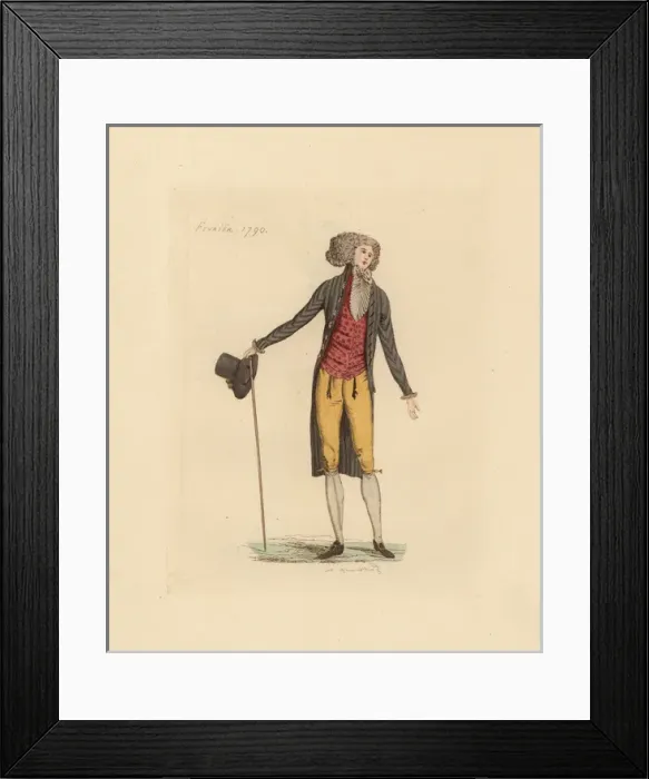 Framed Print : French man wearing the fashion of February 1790 Framed Print : French man wearing the fashion of February 1790