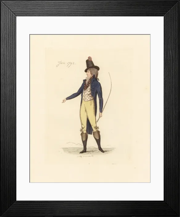 Framed Print : French woman wearing the fashion of June 1792 Framed Print : French woman wearing the fashion of June 1792