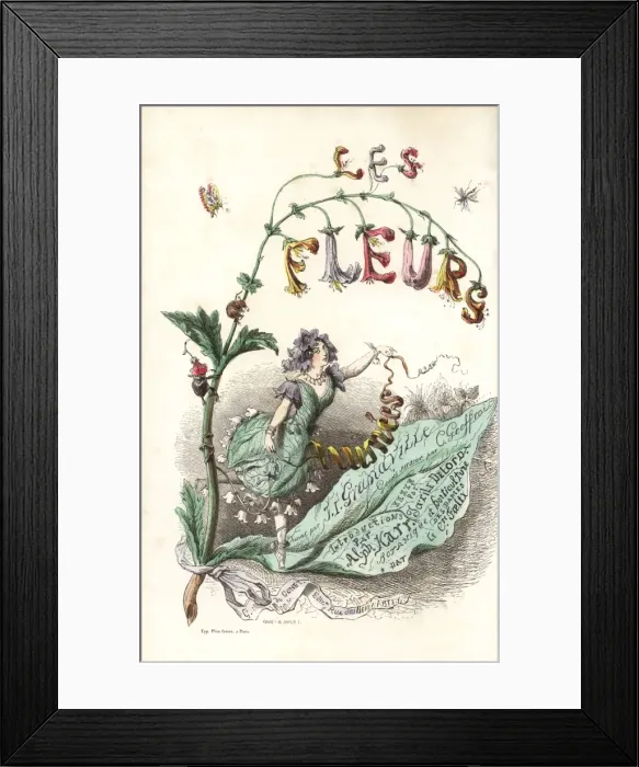 Framed Print : Title page with illustration of flower fairy Framed Print : Title page with illustration of flower fairy