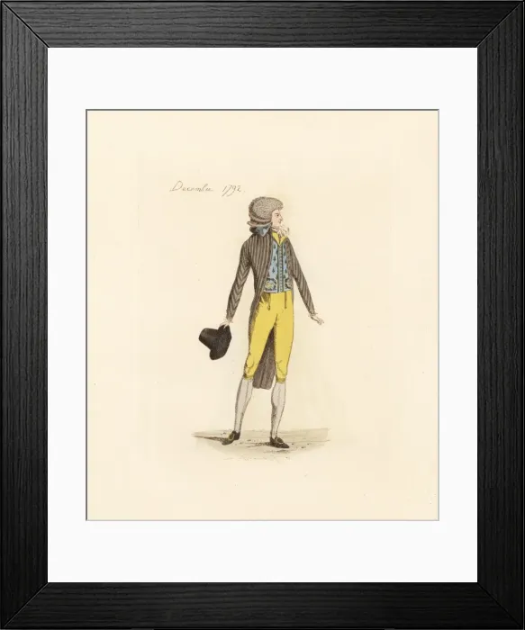 Framed Print : French man wearing the fashion of December 1792 Framed Print : French man wearing the fashion of December 1792