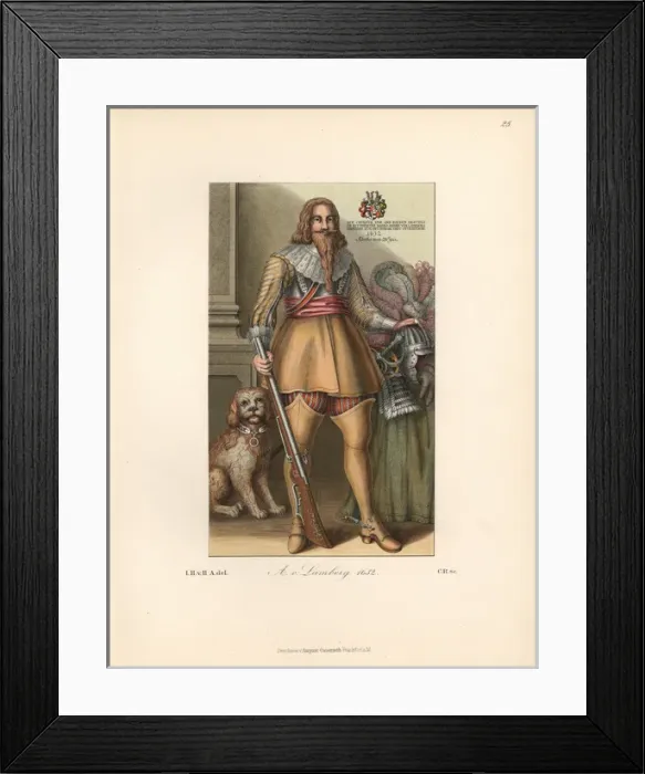 Framed Print : Jacob von Pallingen, died 1623, with his coat Framed Print : Jacob von Pallingen, died 1623, with his coat