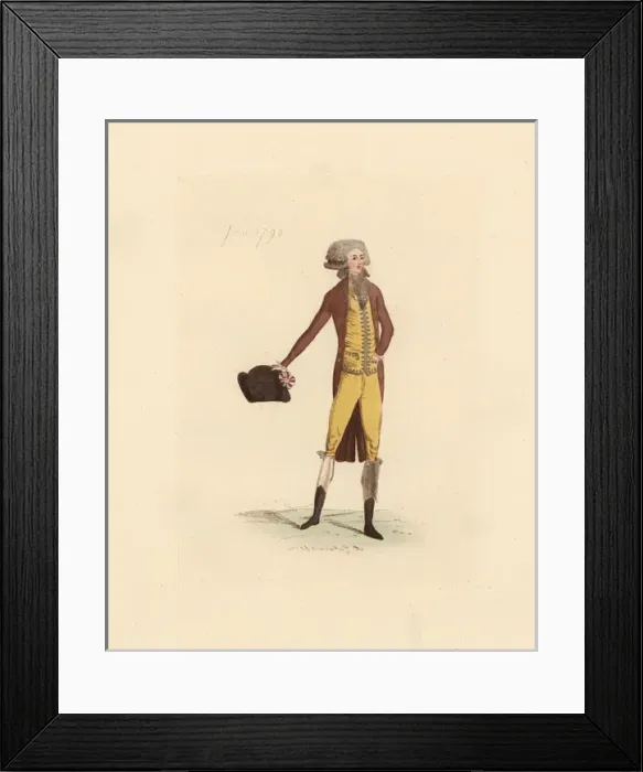 Framed Print : French man wearing the fashion of June 1790 Framed Print : French man wearing the fashion of June 1790