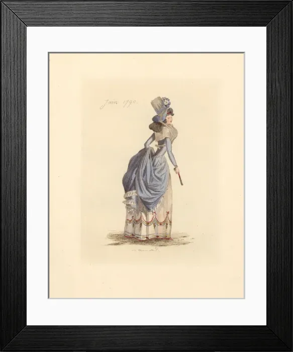 Framed Print : French woman wearing the fashion of June 1790 Framed Print : French woman wearing the fashion of June 1790