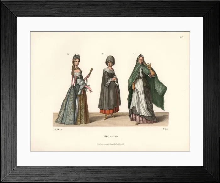 Framed Print : Noblewomen of the late 17th century Framed Print : Noblewomen of the late 17th century