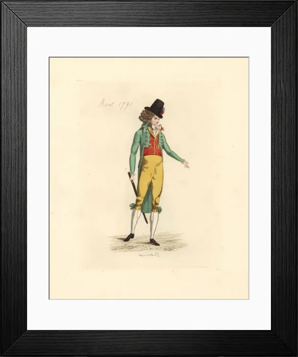 Framed Print : French man wearing the fashion of August 1791 Framed Print : French man wearing the fashion of August 1791