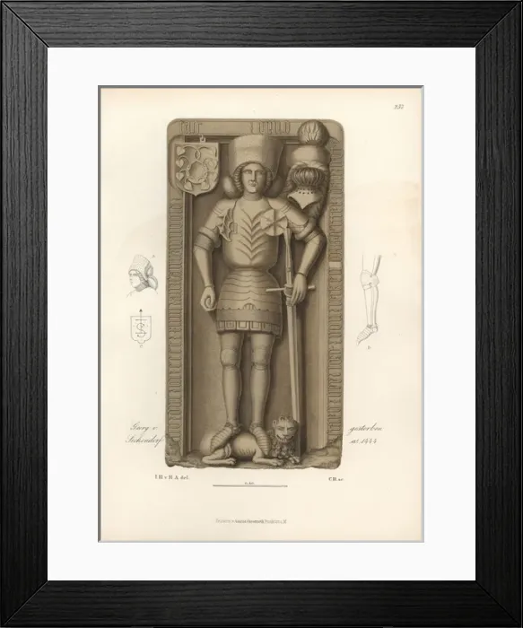 Framed Print : Knight in armor from the gravestone of George Framed Print : Knight in armor from the gravestone of George