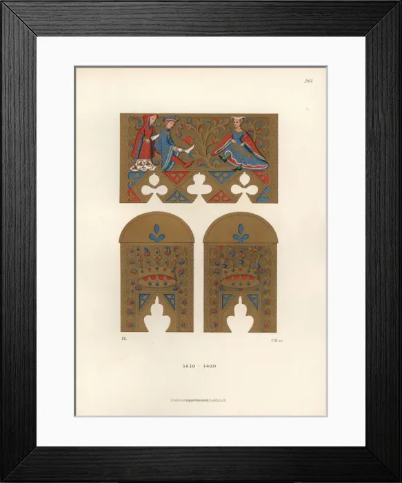Framed Print : Male and female fashion from the 15th century Framed Print : Male and female fashion from the 15th century