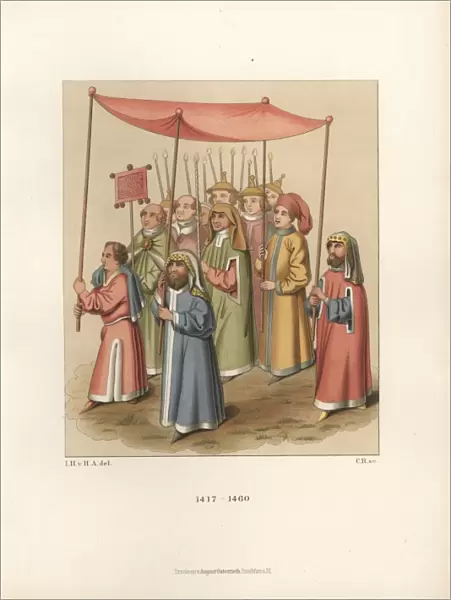 Jewish religious procession from the 15th century