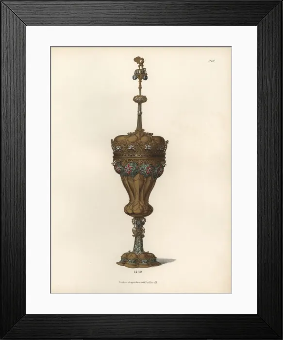 Framed Print : Goblet in gold-plated silver and enamel Framed Print : Goblet in gold-plated silver and enamel