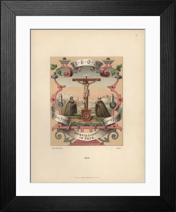 Framed Print : Johann Hipelli and his wife kneeling Framed Print : Johann Hipelli and his wife kneeling