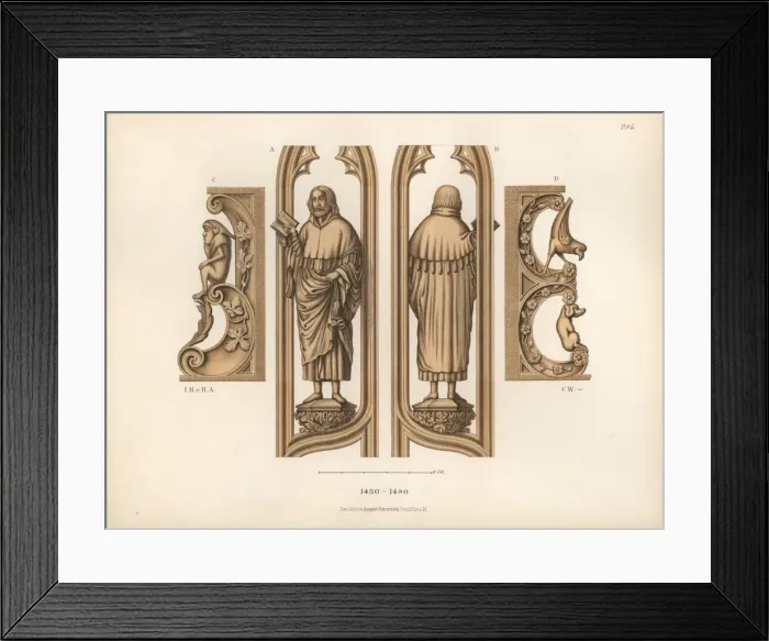 Framed Print : Religious wooden carving from the mid 15th century Framed Print : Religious wooden carving from the mid 15th century