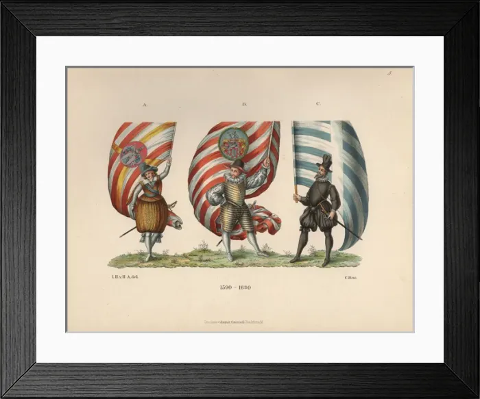 Framed Print : Three young men from family registers of Framed Print : Three young men from family registers of