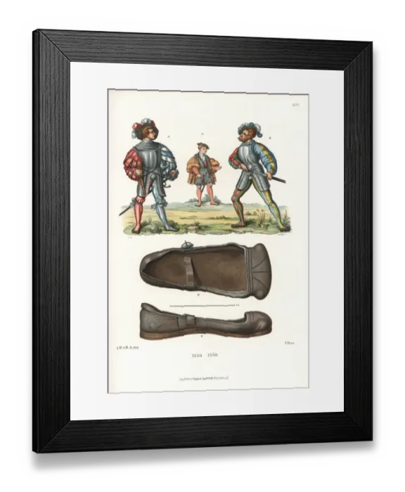 Framed Print : German mercenaries and young nobleman, 16th century Framed Print : German mercenaries and young nobleman, 16th century