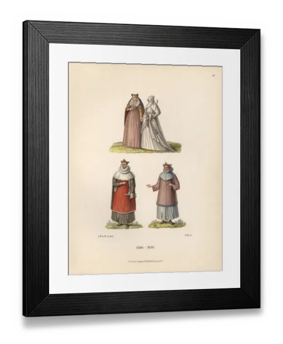 Framed Print : Figures from the family records of Baron Christian Framed Print : Figures from the family records of Baron Christian