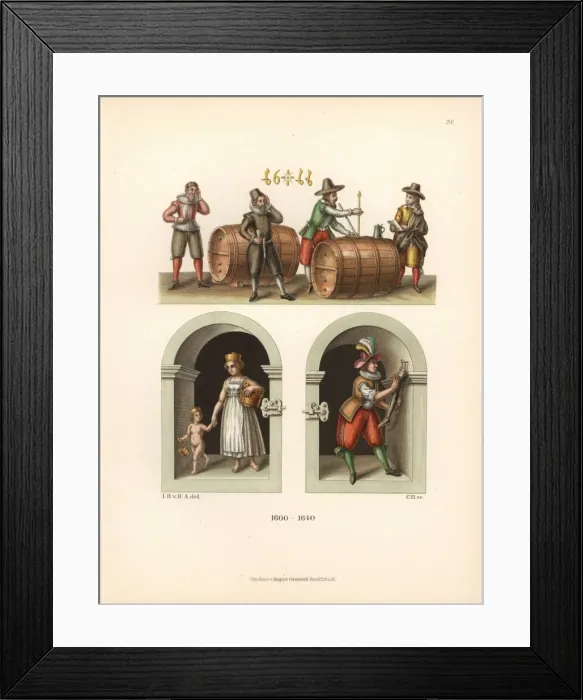 Framed Print : Wine quality tasters, 17th century, and scenes Framed Print : Wine quality tasters, 17th century, and scenes