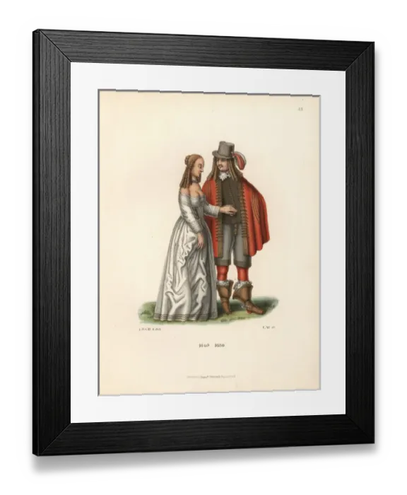Framed Print : Dutch couple in fashions of the end of the 30 Years War Framed Print : Dutch couple in fashions of the end of the 30 Years War
