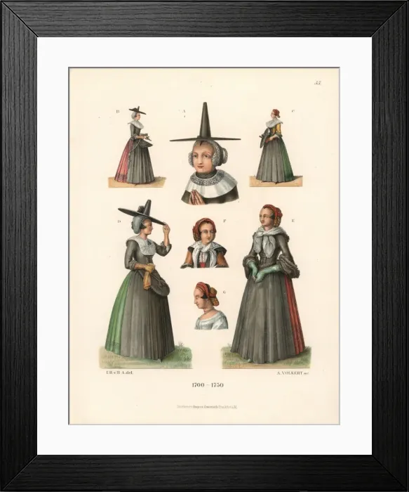Framed Print : Fashions of the wives of burghers from Framed Print : Fashions of the wives of burghers from