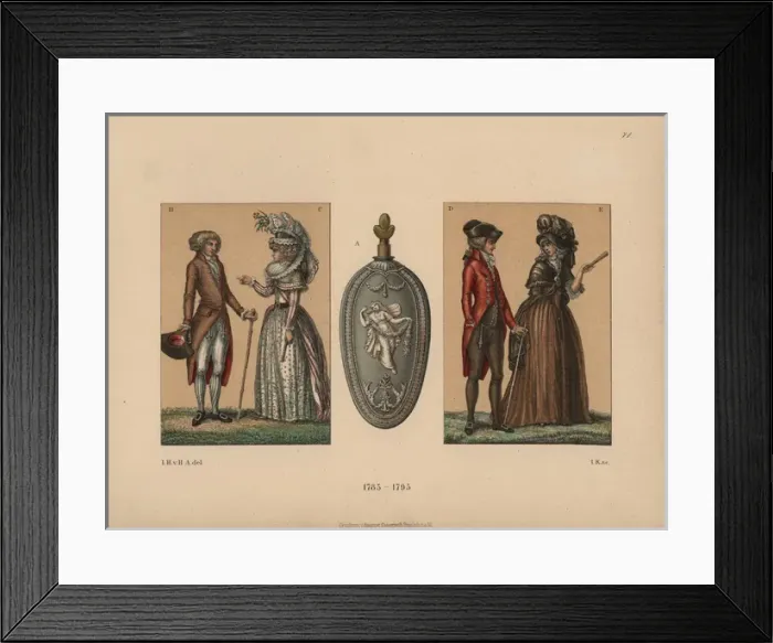 Framed Print : Fashion from 1785 to 1795 Latest men s Framed Print : Fashion from 1785 to 1795 Latest men s