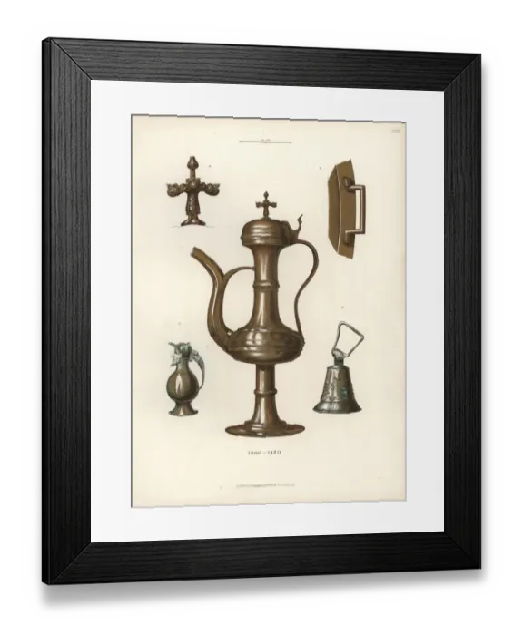 Framed Print : 14th century ecclesiastical gold-plated silverware Framed Print : 14th century ecclesiastical gold-plated silverware