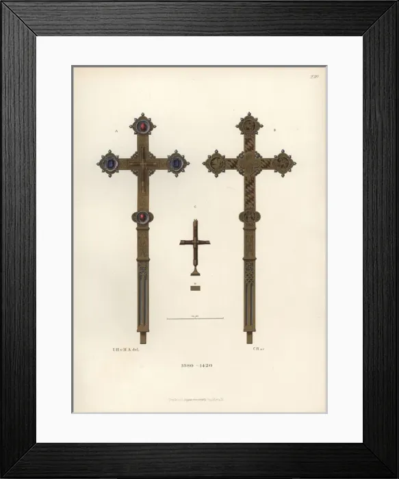 Framed Print : Gold-plated silver cross decorated with rubies Framed Print : Gold-plated silver cross decorated with rubies