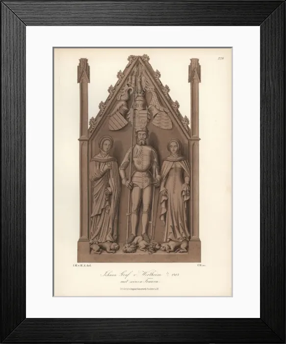 Framed Print : Knight in suit of armor with his wives Framed Print : Knight in suit of armor with his wives