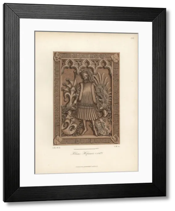 Framed Print : Nobleman Klaus Hofmaier in male costume of the 15th century