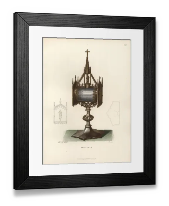 Framed Print : Reliquary in gold-plated silver from the first Framed Print : Reliquary in gold-plated silver from the first