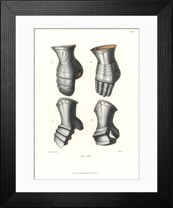 Framed Print : Iron gauntlets of the first half of the 16th century Framed Print : Iron gauntlets of the first half of the 16th century