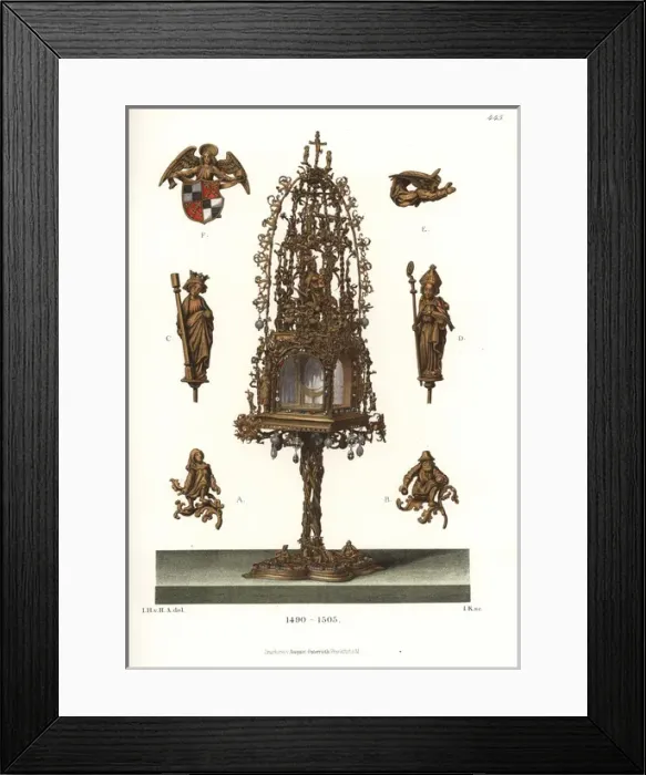 Framed Print : Fantastically decorated monstrance or ostensorium, 1490-1505 Framed Print : Fantastically decorated monstrance or ostensorium, 1490-1505