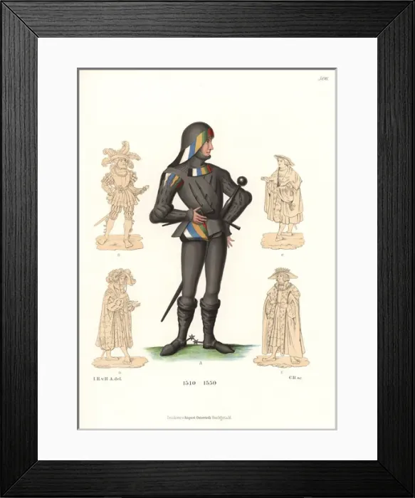 Framed Print : Courtly wear of Count Kenneberg, 16th century Framed Print : Courtly wear of Count Kenneberg, 16th century