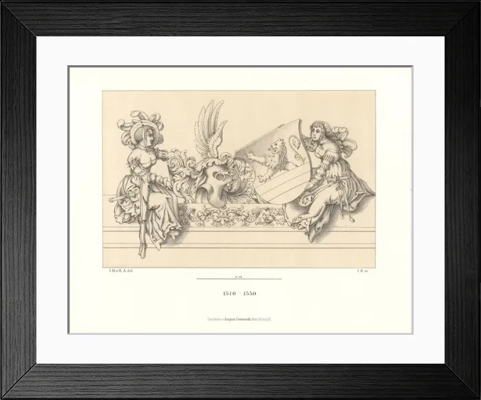 Framed Print : Swiss women holding a helmet and a heraldic shield Framed Print : Swiss women holding a helmet and a heraldic shield
