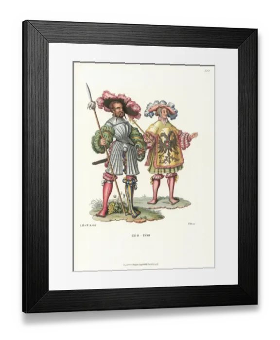 Framed Print : Infantry officer and herald from the first Framed Print : Infantry officer and herald from the first