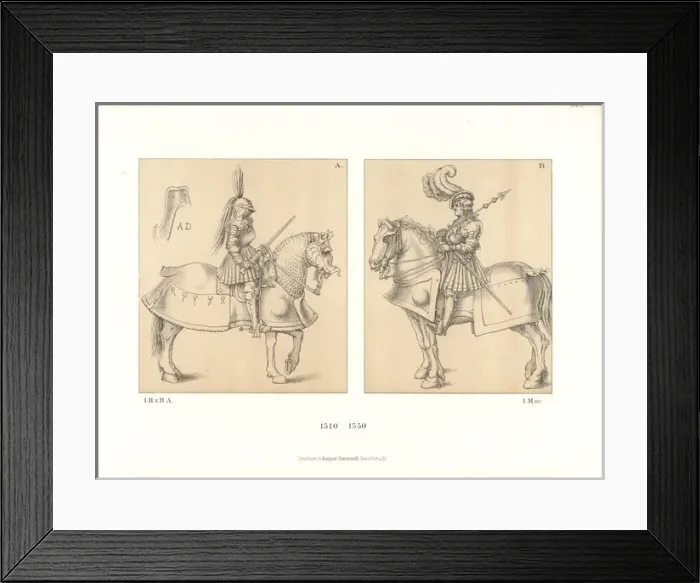 Framed Print : Knights on horseback, first half of the 16th century Framed Print : Knights on horseback, first half of the 16th century