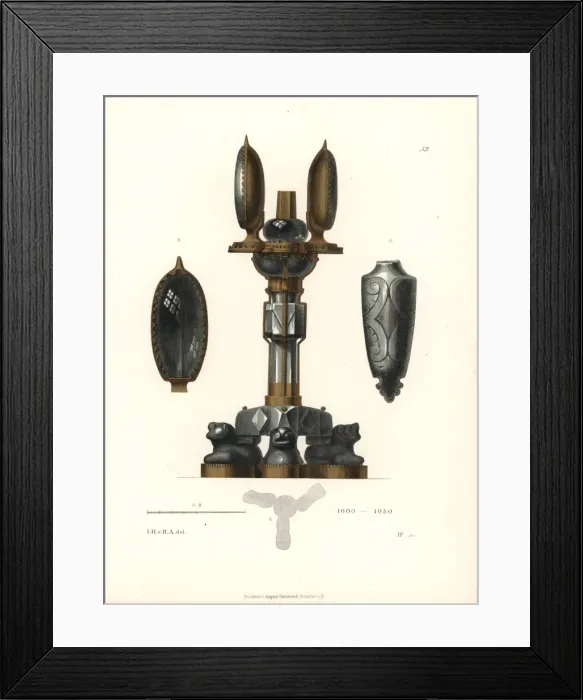 Framed Print : Pedestal.. Chromolithograph from Jakob Heinrich von Hefner-Altenecks Costumes, Artworks Framed Print : Pedestal.. Chromolithograph from Jakob Heinrich von Hefner-Altenecks Costumes, Artworks