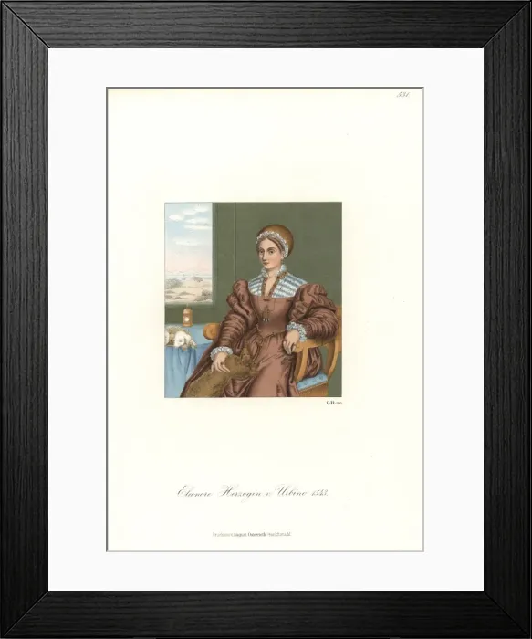 Framed Print : Eleonora Gonzaga, Duchess of Urbino, 1543 Framed Print : Eleonora Gonzaga, Duchess of Urbino, 1543