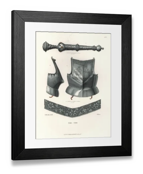 Framed Print : Cuirass (breastplate) and dagger, early 16th century Framed Print : Cuirass (breastplate) and dagger, early 16th century