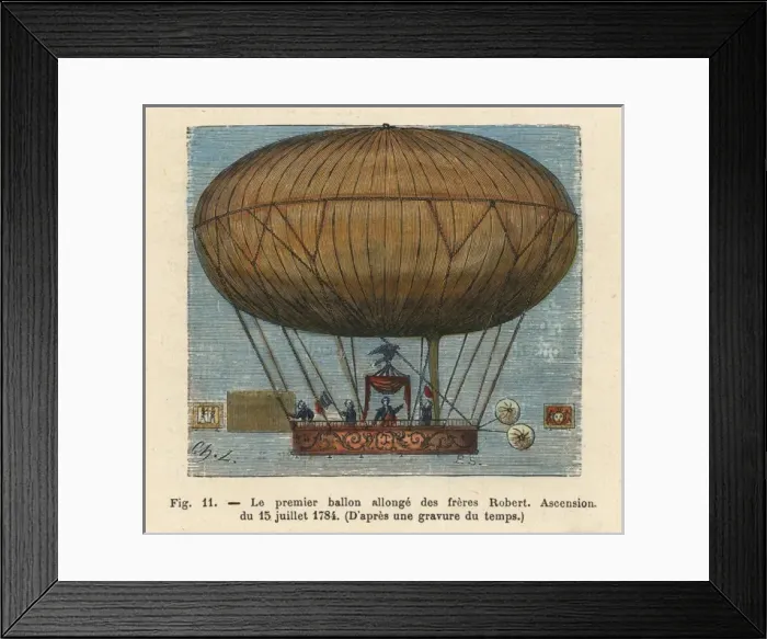 Framed Print : Flight of a dirigible hydrogen balloon by Framed Print : Flight of a dirigible hydrogen balloon by