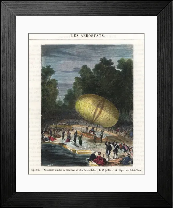 Framed Print : Dirigible flight by the Duc de Chartres Framed Print : Dirigible flight by the Duc de Chartres