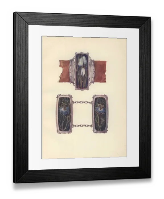 Framed Print : British art nouveau buckle in wrought silver Framed Print : British art nouveau buckle in wrought silver