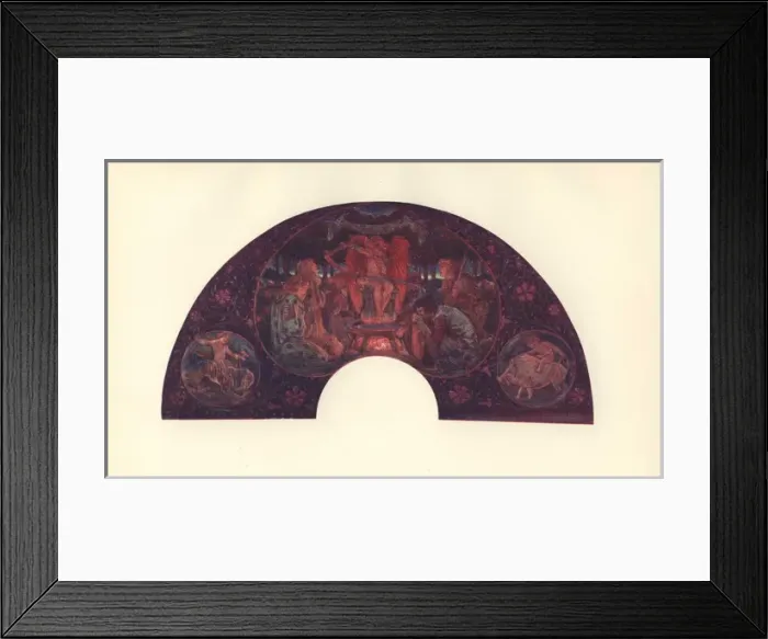 Framed Print : British art nouveau design for painted fan Framed Print : British art nouveau design for painted fan