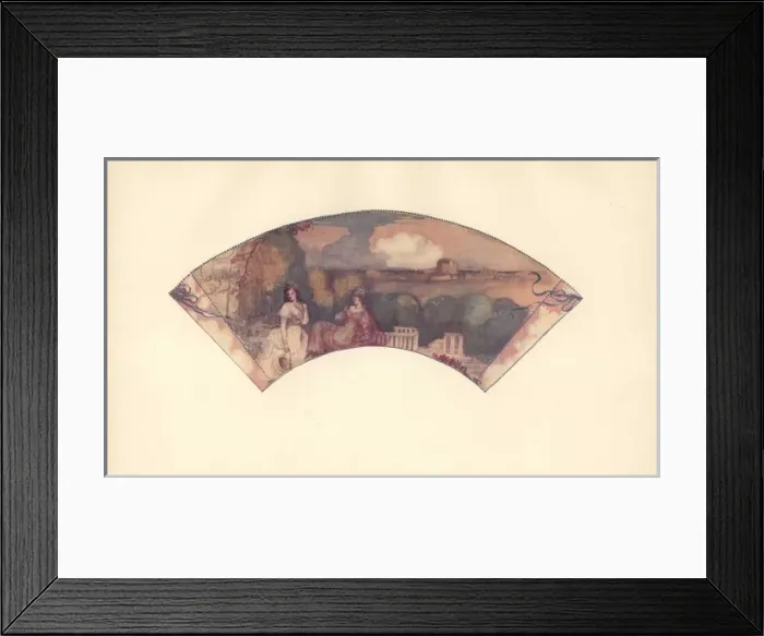 Framed Print : British art nouveau fan design on silk by Frank Conder Framed Print : British art nouveau fan design on silk by Frank Conder