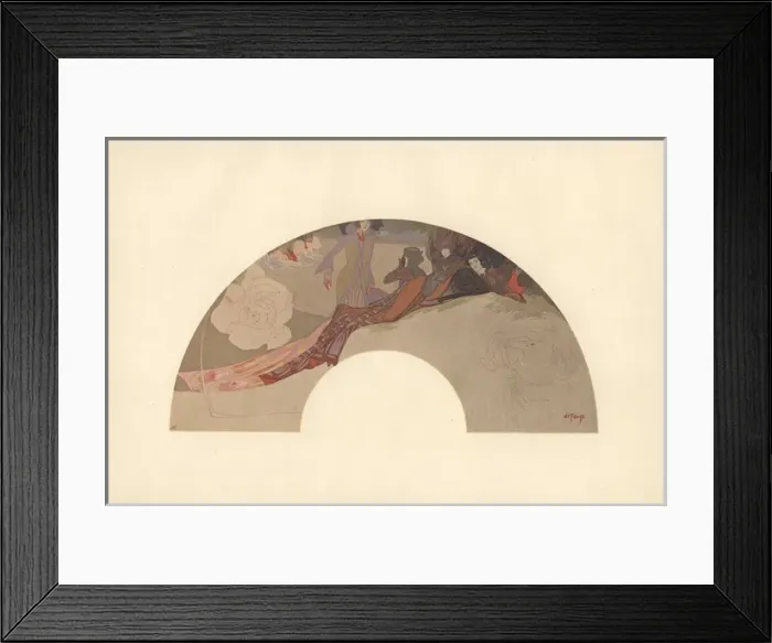 Framed Print : French art nouveau fan design by Georges de Framed Print : French art nouveau fan design by Georges de