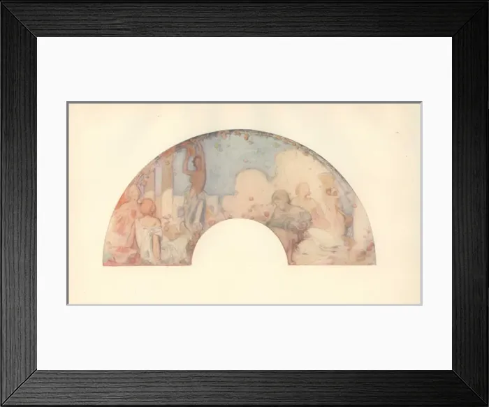 Framed Print : British art nouveau fan design by Frank Brangwyn (1867-1956) Framed Print : British art nouveau fan design by Frank Brangwyn (1867-1956)