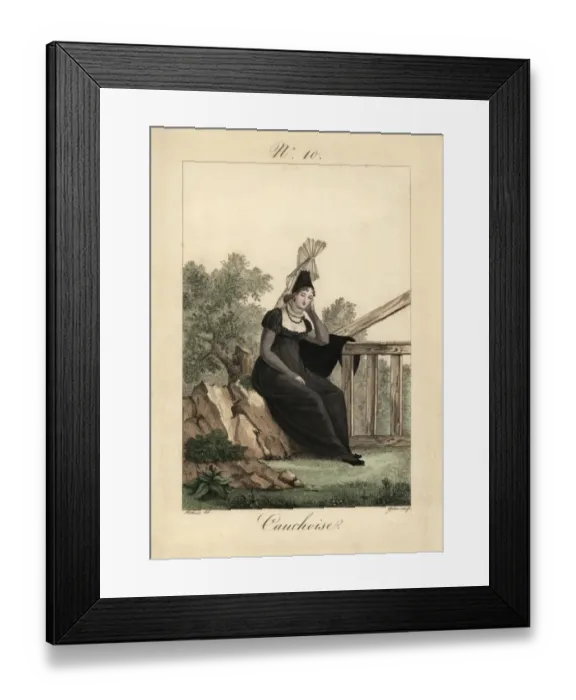 Framed Print : Woman from Yvetot in mourning wear The bonnet Framed Print : Woman from Yvetot in mourning wear The bonnet