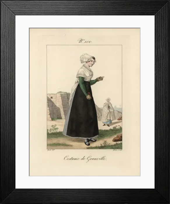 Framed Print : Young woman of le Havre in a bonnet that rises