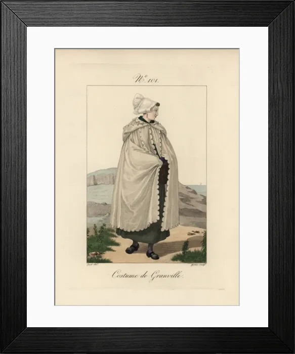 Framed Print : Tradeswoman of Rouen wearing a bonnet called a bavolet Framed Print : Tradeswoman of Rouen wearing a bonnet called a bavolet