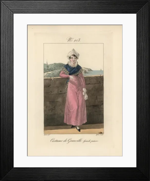 Framed Print : Costume of Granville A woman in her finery Framed Print : Costume of Granville A woman in her finery